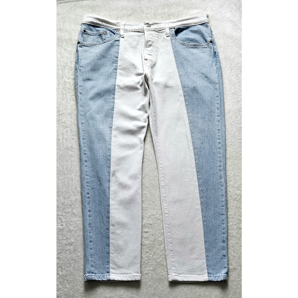 LEVI'S Premium 501T taper lt-wash free people cropped goop jeans $128 W32 x L26 - Picture 2 of 14
